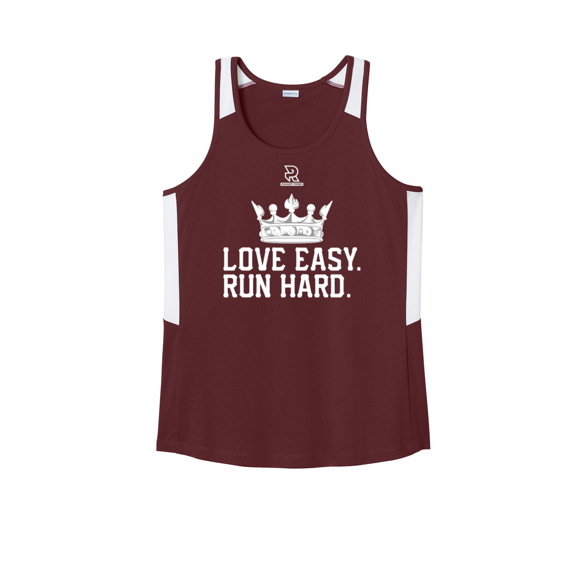 LOVE EASY RUN HARD (White) - Womens Club Track Tank