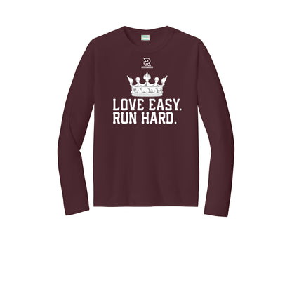 LOVE EASY RUN HARD (White) - Long Sleeve Performance Tee