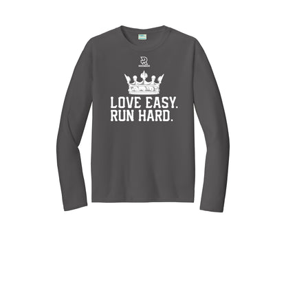 LOVE EASY RUN HARD (White) - Long Sleeve Performance Tee