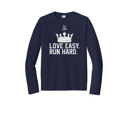LOVE EASY RUN HARD (White) - Long Sleeve Performance Tee