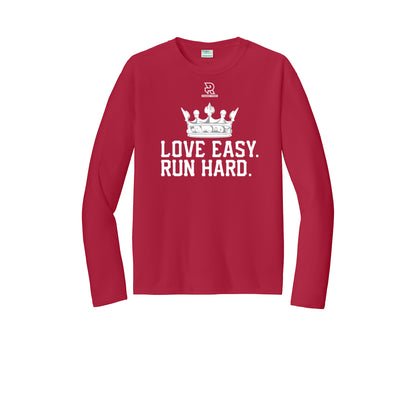LOVE EASY RUN HARD (White) - Long Sleeve Performance Tee