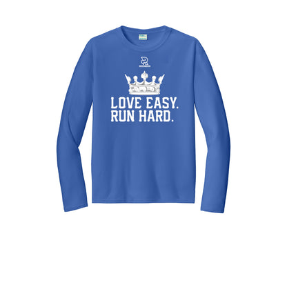 LOVE EASY RUN HARD (White) - Long Sleeve Performance Tee