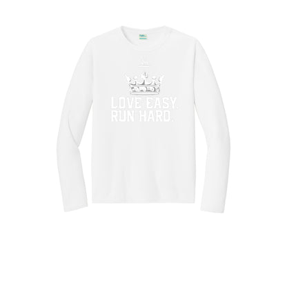 LOVE EASY RUN HARD (White) - Long Sleeve Performance Tee