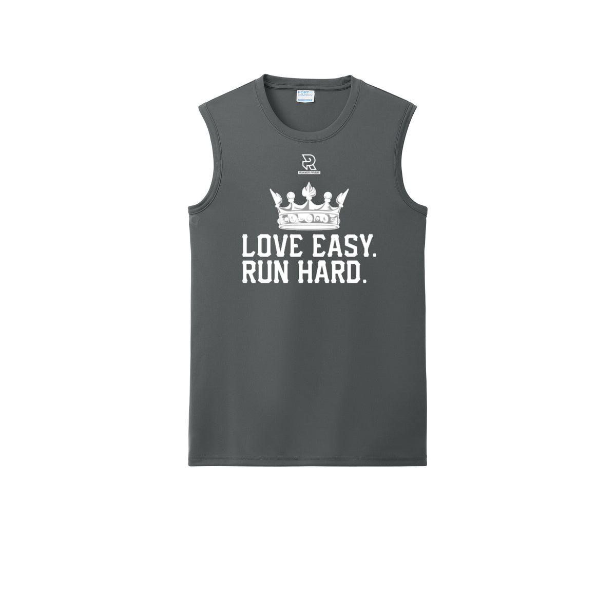 LOVE EASY RUN HARD (White) - Sleeveless Performance Tee