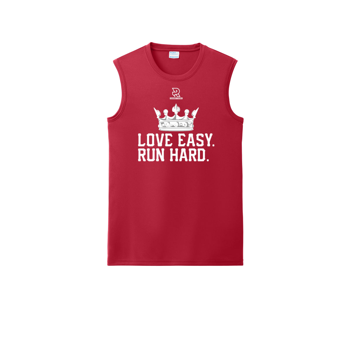 LOVE EASY RUN HARD (White) - Sleeveless Performance Tee