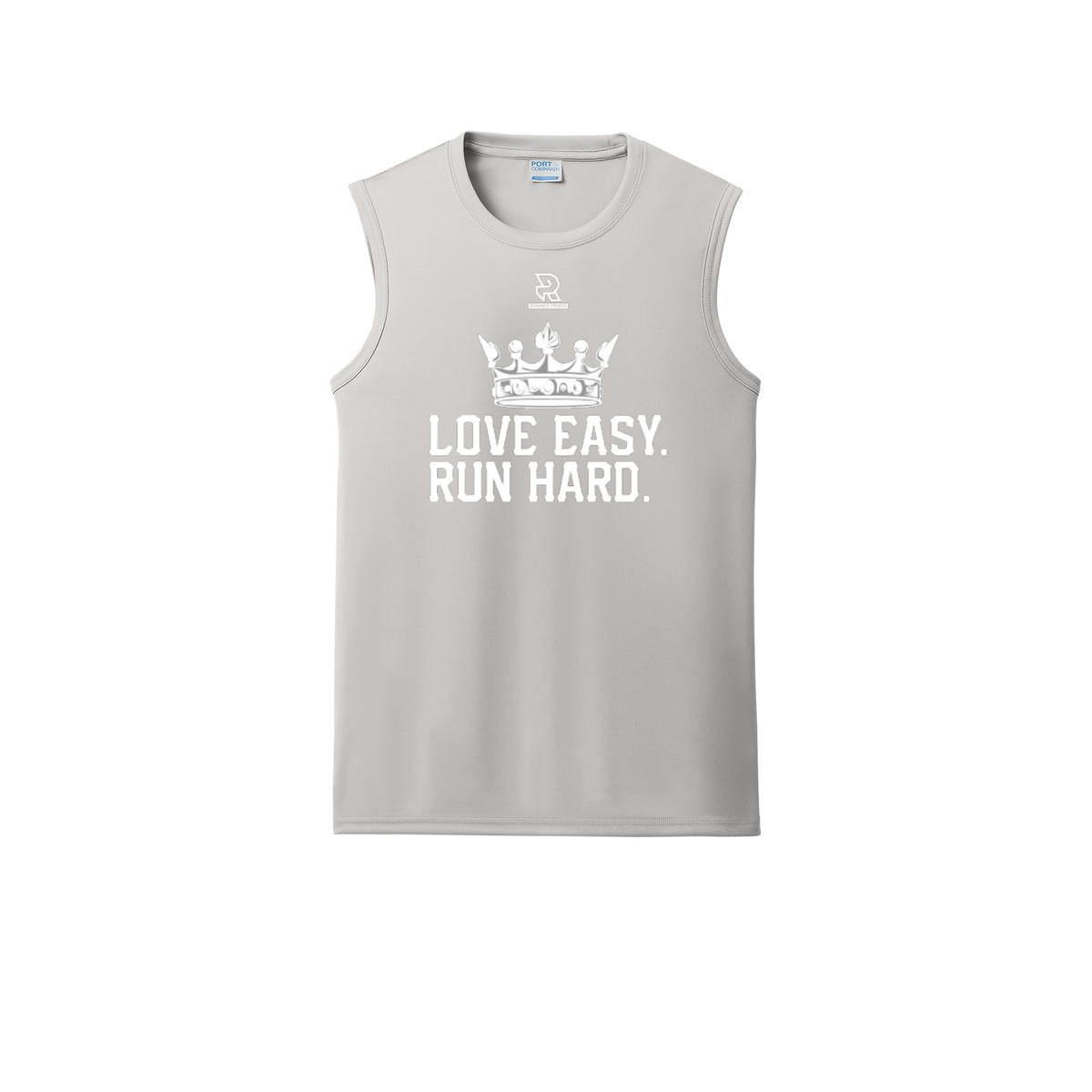 LOVE EASY RUN HARD (White) - Sleeveless Performance Tee