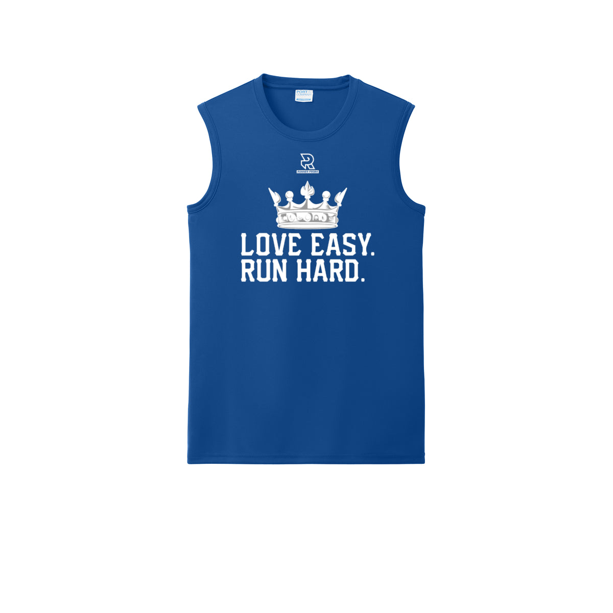 LOVE EASY RUN HARD (White) - Sleeveless Performance Tee