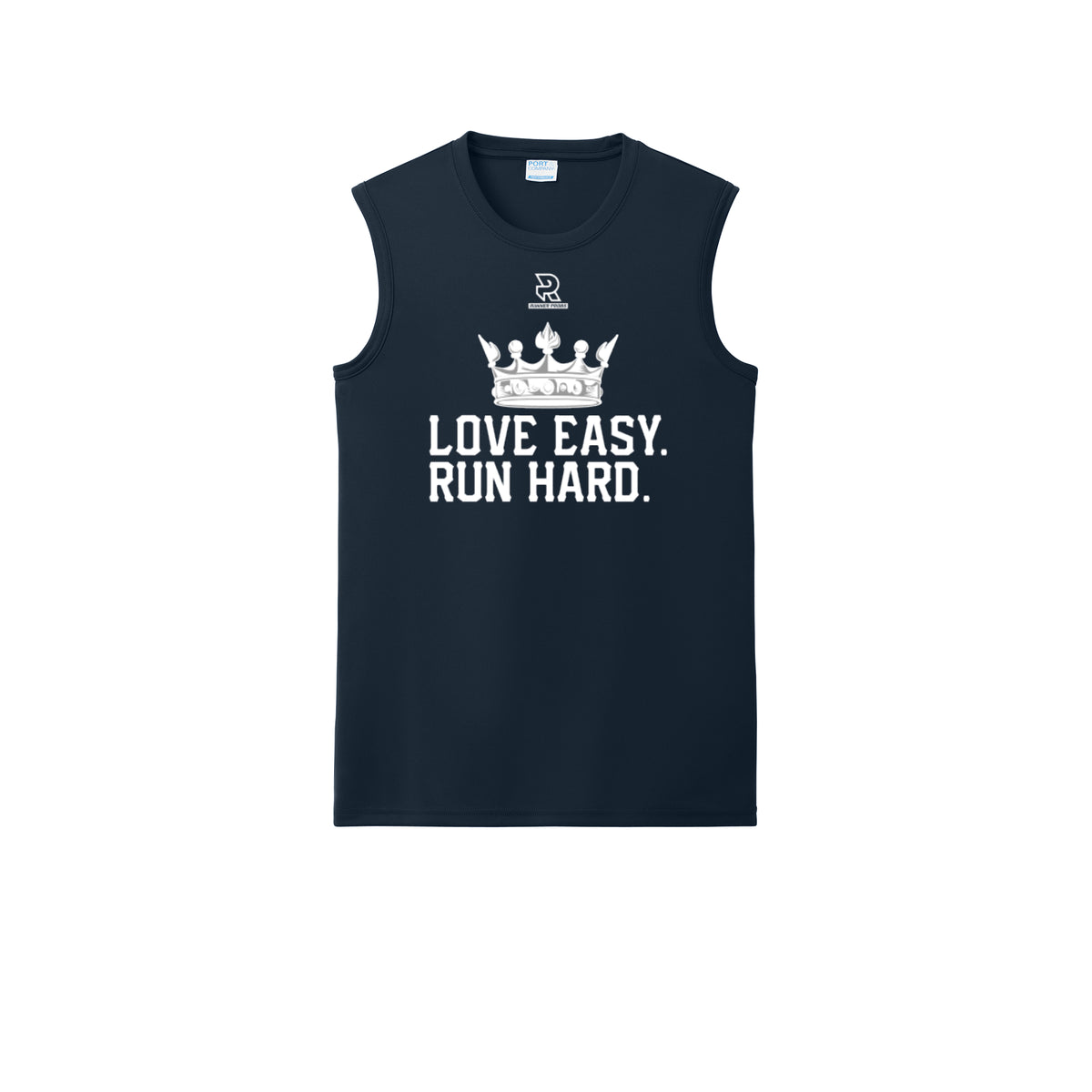 LOVE EASY RUN HARD (White) - Sleeveless Performance Tee