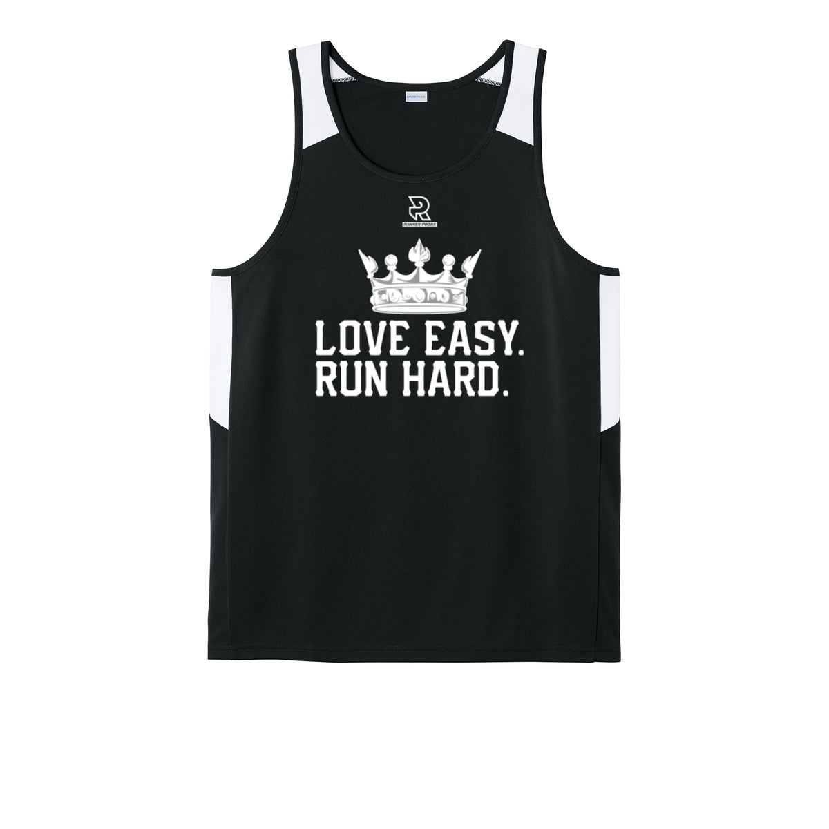 LOVE EASY RUN HARD (White) - Mens Club Track Tank