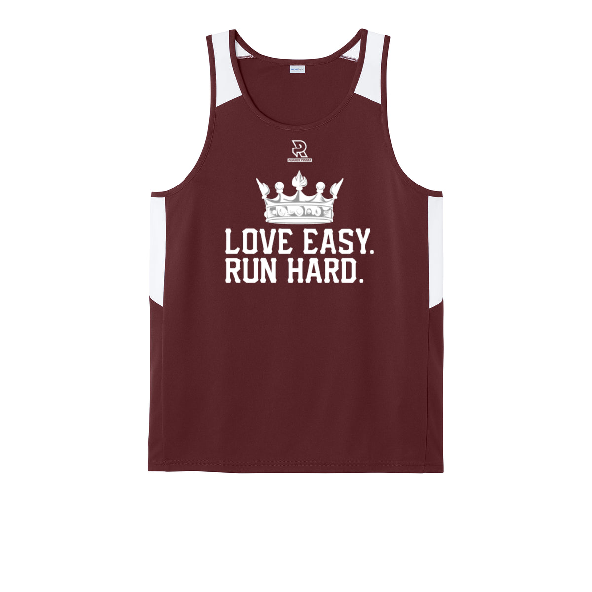 LOVE EASY RUN HARD (White) - Mens Club Track Tank