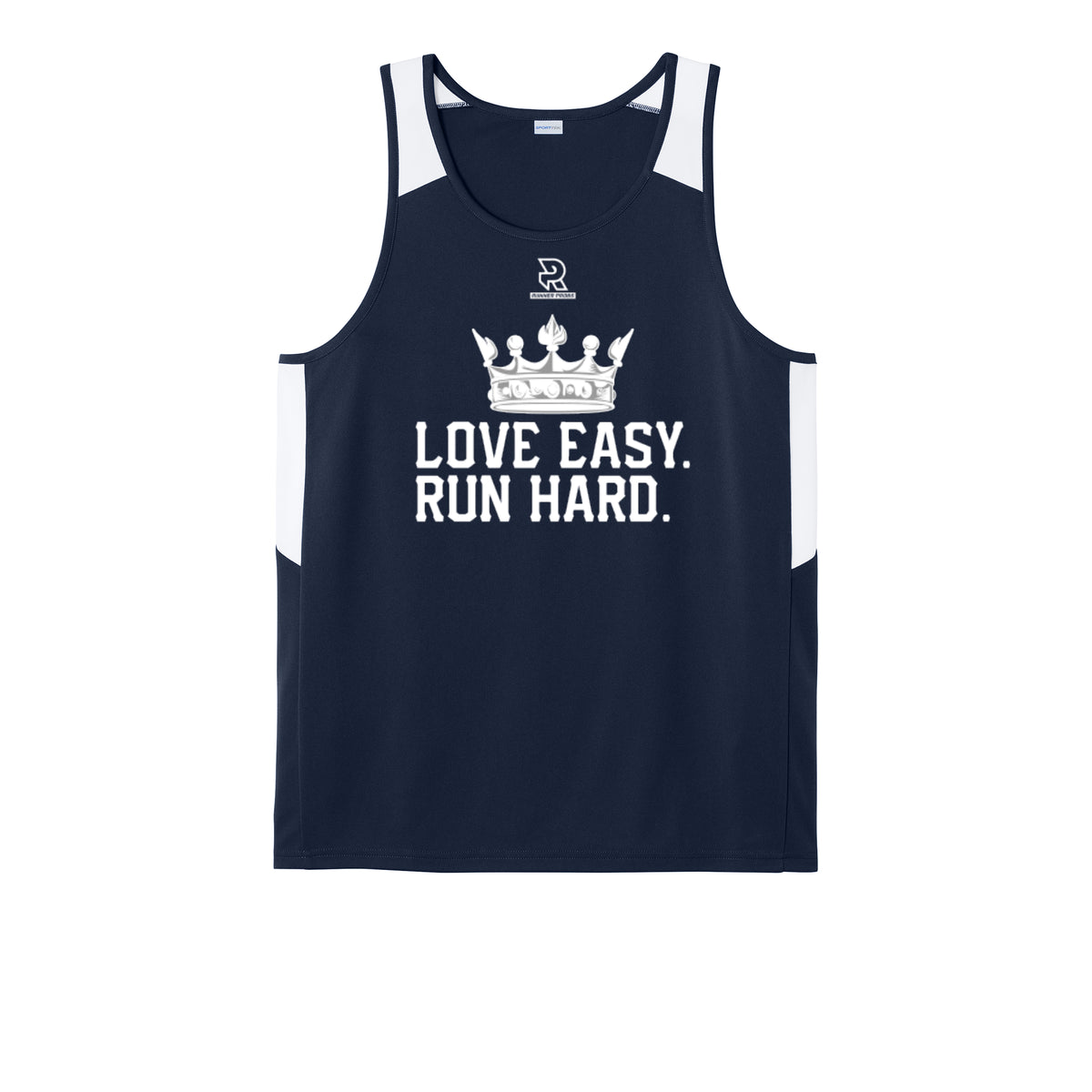 LOVE EASY RUN HARD (White) - Mens Club Track Tank