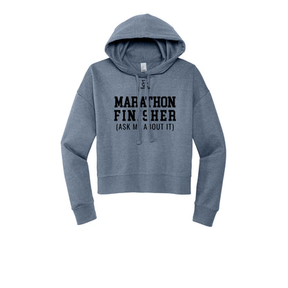 MARATHON FINISHER (Black) - Womens Fleece Hoodie