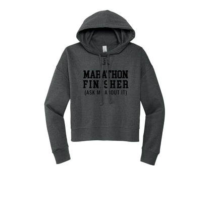 MARATHON FINISHER (Black) - Womens Fleece Hoodie