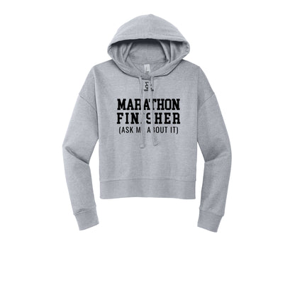 MARATHON FINISHER (Black) - Womens Fleece Hoodie