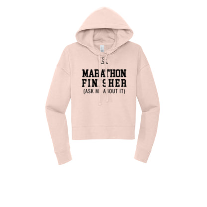 MARATHON FINISHER (Black) - Womens Fleece Hoodie
