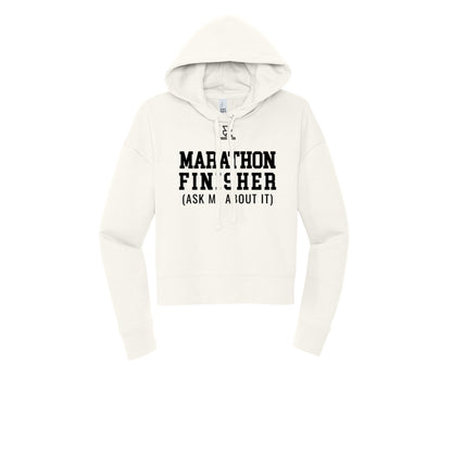 MARATHON FINISHER (Black) - Womens Fleece Hoodie