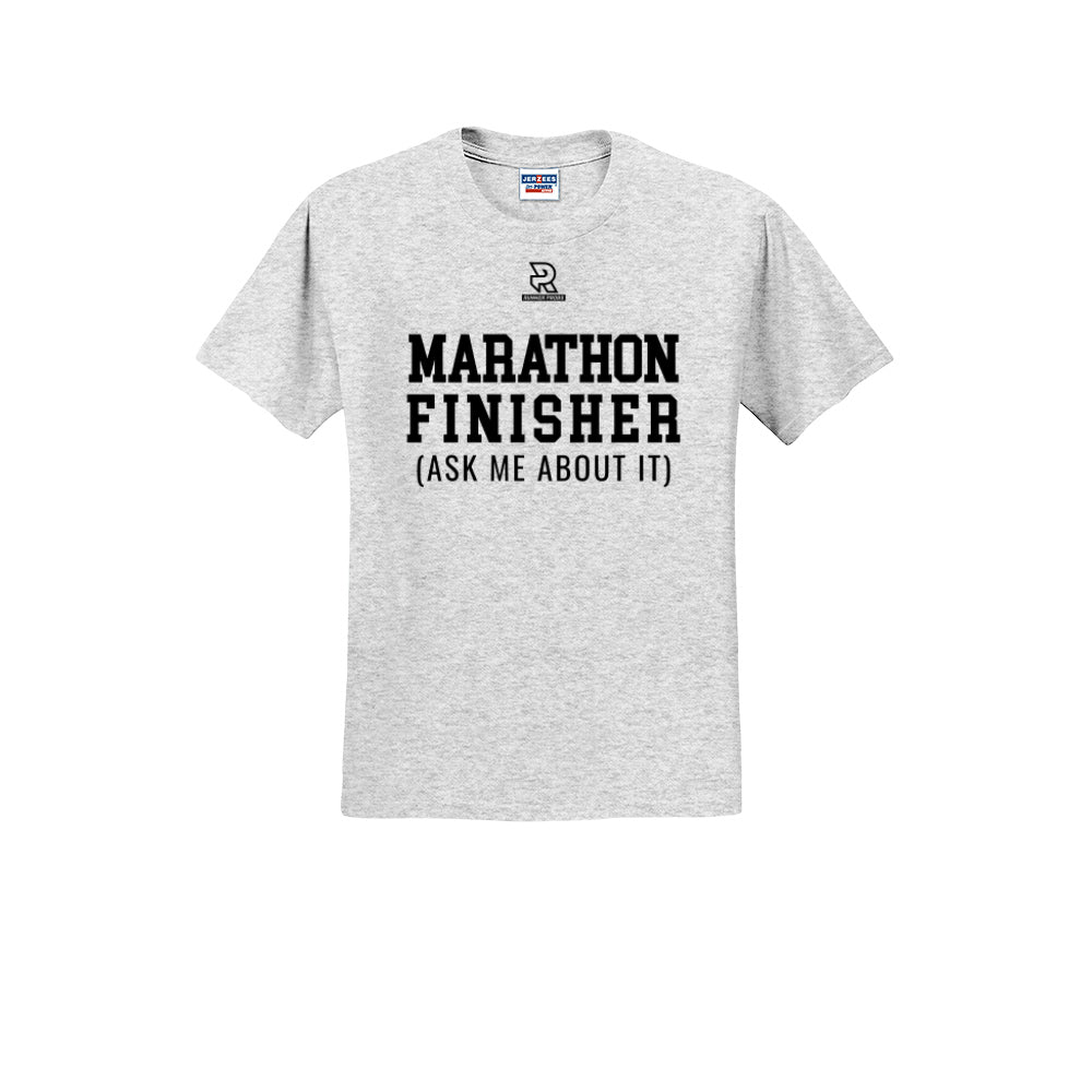 MARATHON FINISHER (Black) - Short Sleeve Cotton Tee