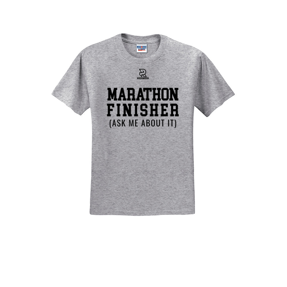 MARATHON FINISHER (Black) - Short Sleeve Cotton Tee