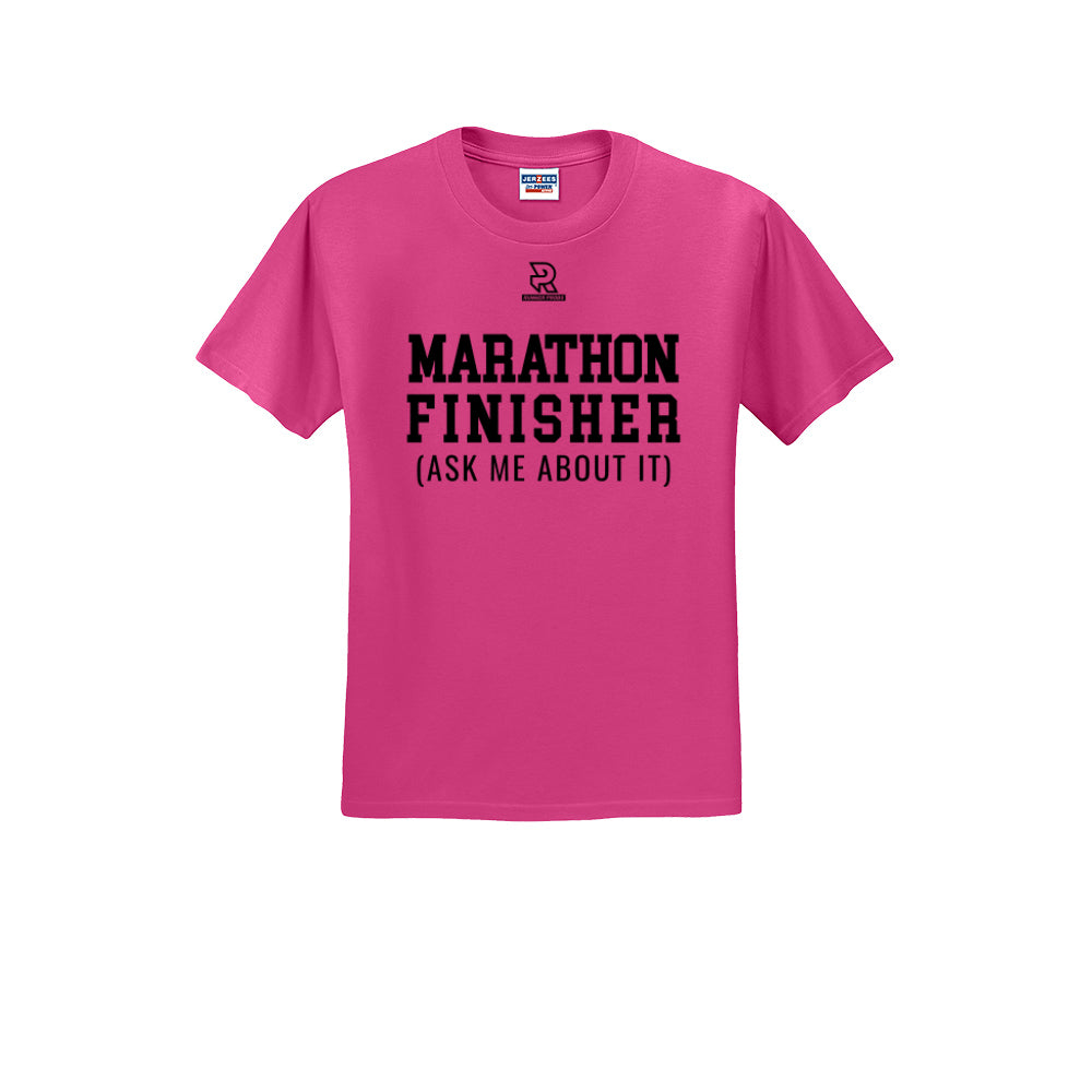 MARATHON FINISHER (Black) - Short Sleeve Cotton Tee