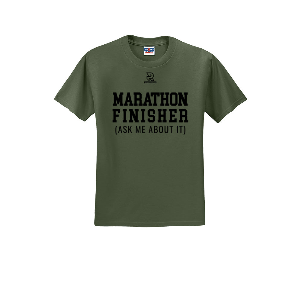 MARATHON FINISHER (Black) - Short Sleeve Cotton Tee