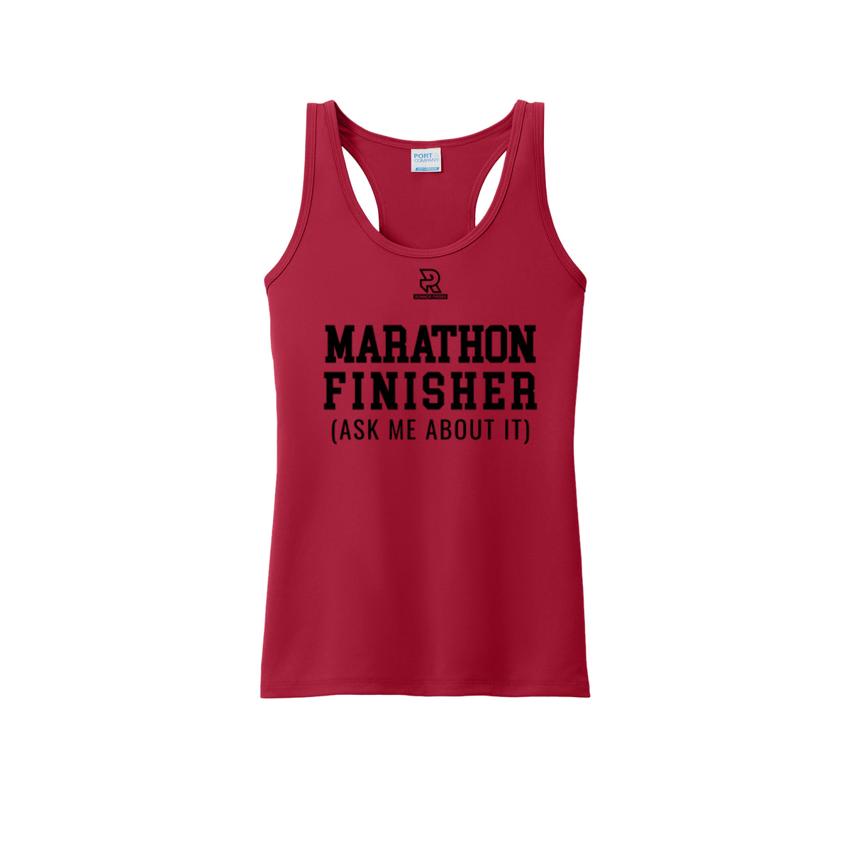 MARATHON FINISHER (Black) - Womens Performance Tank