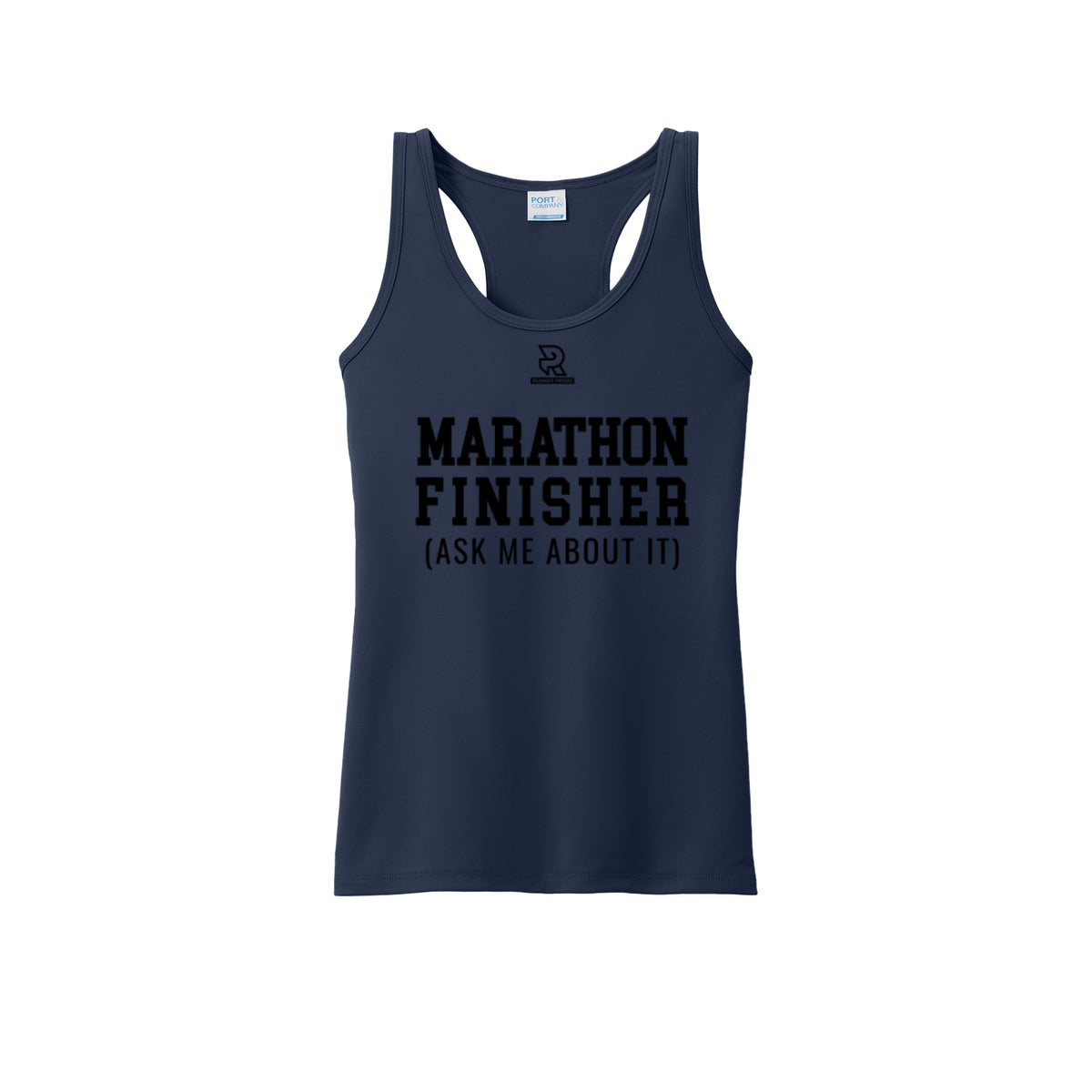 MARATHON FINISHER (Black) - Womens Performance Tank