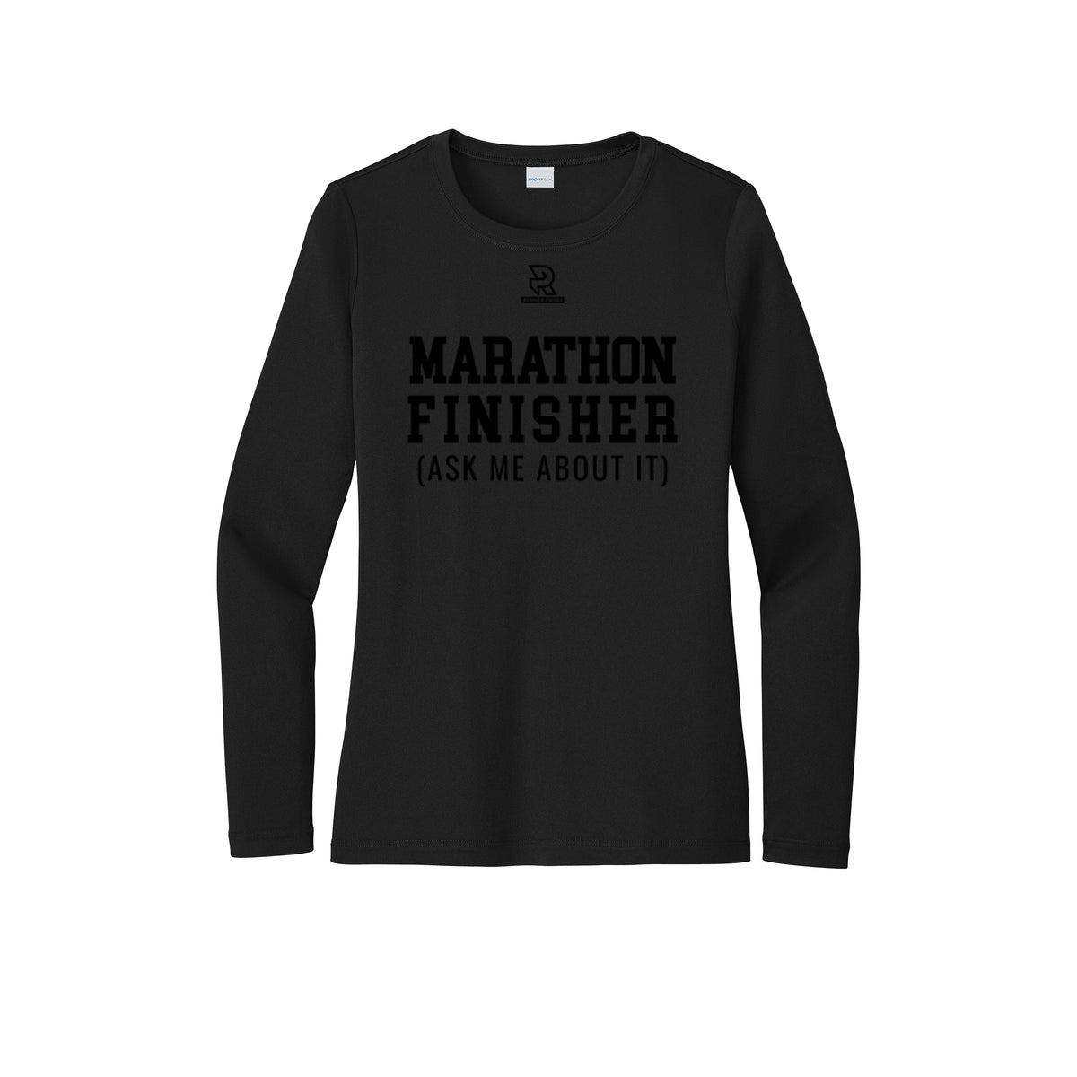 MARATHON FINISHER (Black) - Womens Pro Long Sleeve Performance Tee