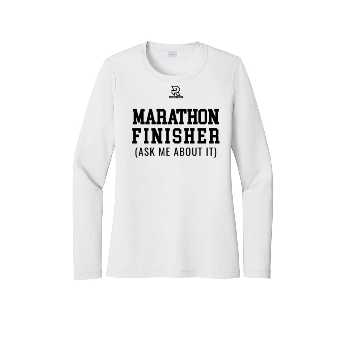 MARATHON FINISHER (Black) - Womens Pro Long Sleeve Performance Tee