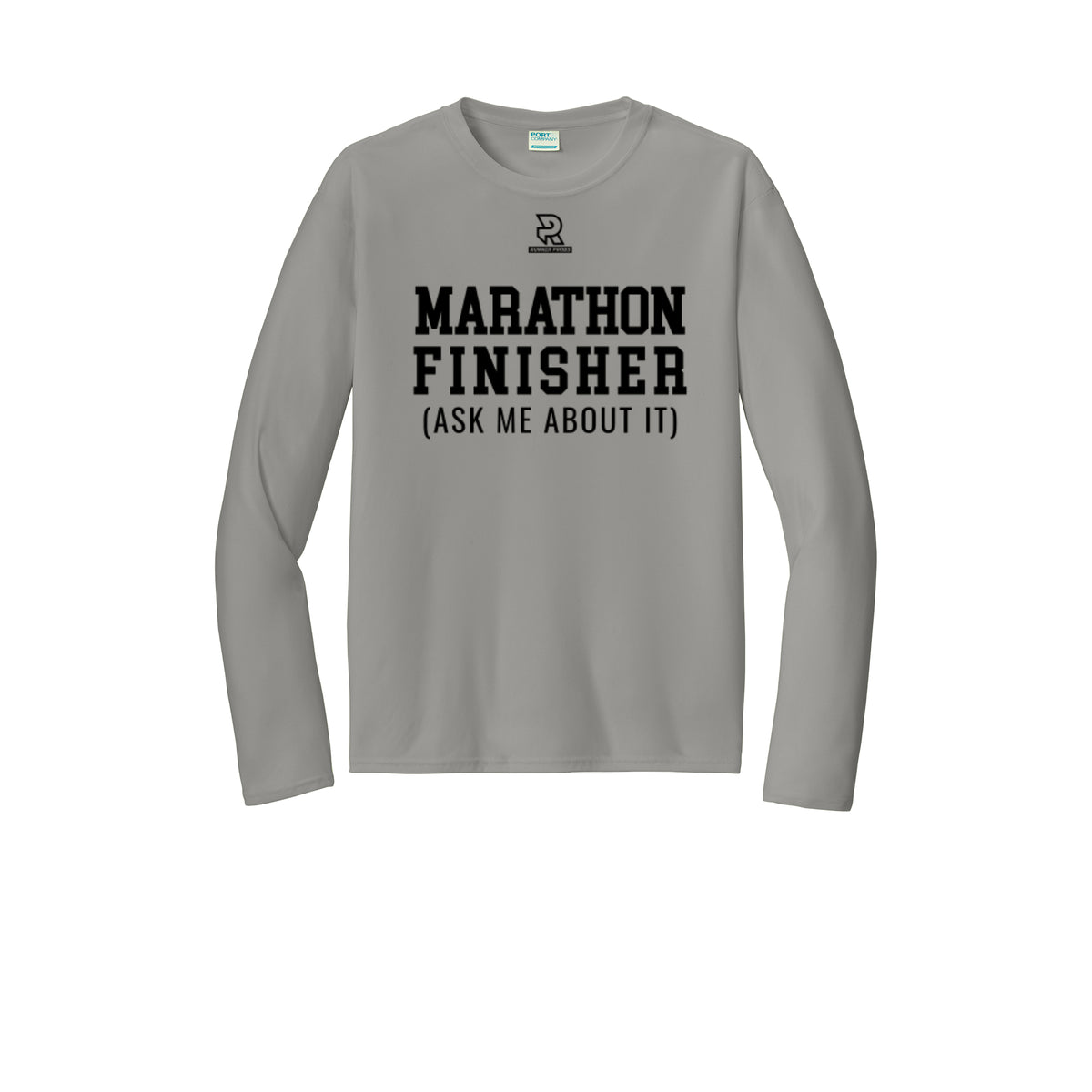 MARATHON FINISHER (Black) - Long Sleeve Performance Tee