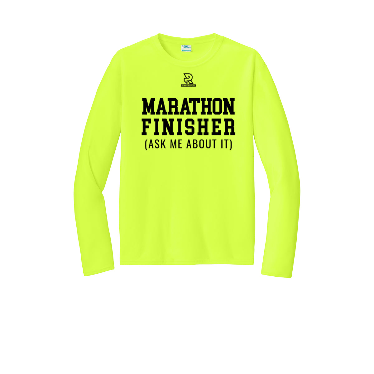 MARATHON FINISHER (Black) - Long Sleeve Performance Tee