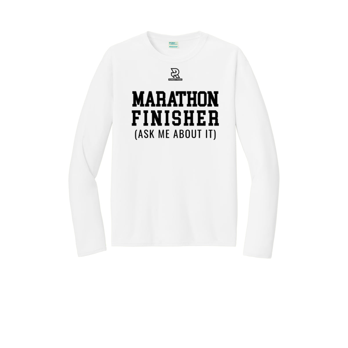 MARATHON FINISHER (Black) - Long Sleeve Performance Tee