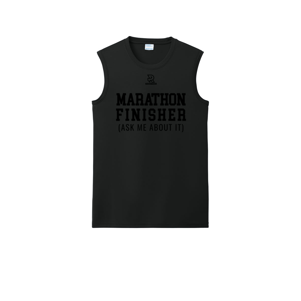 MARATHON FINISHER (Black) - Sleeveless Performance Tee