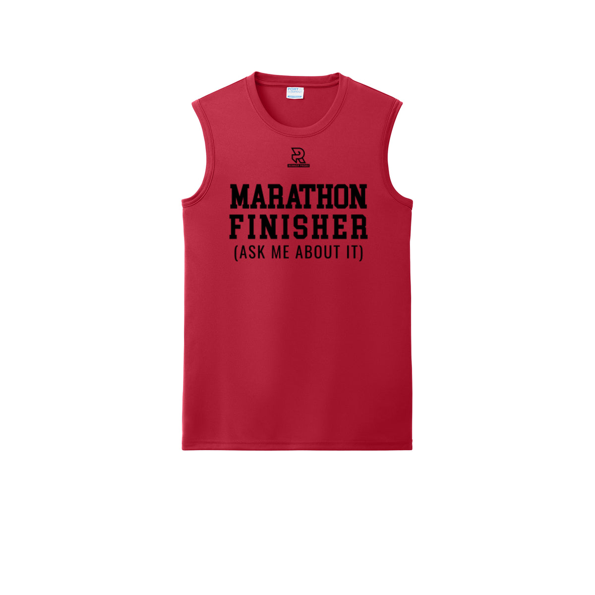 MARATHON FINISHER (Black) - Sleeveless Performance Tee
