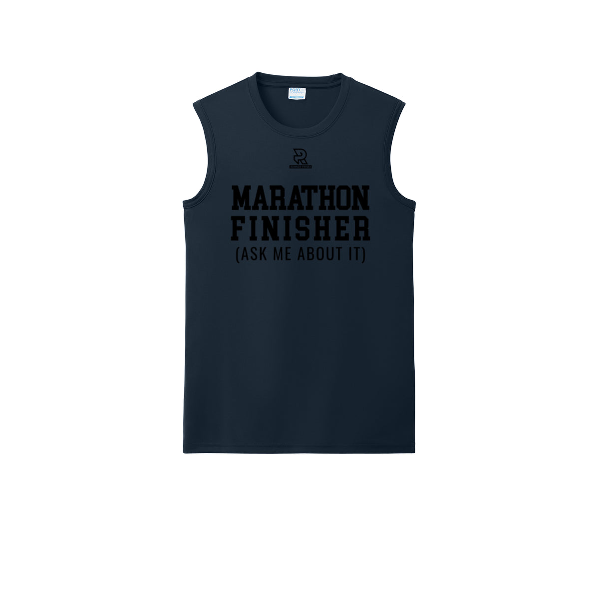 MARATHON FINISHER (Black) - Sleeveless Performance Tee