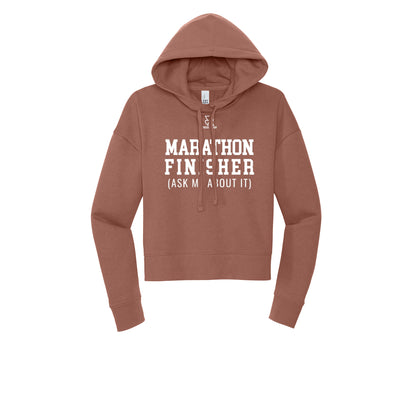 MARATHON FINISHER (White) - Womens Fleece Hoodie