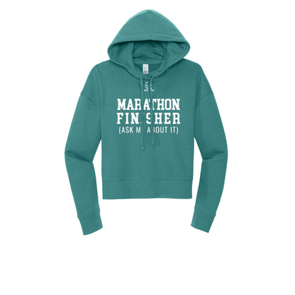 MARATHON FINISHER (White) - Womens Fleece Hoodie