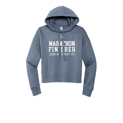 MARATHON FINISHER (White) - Womens Fleece Hoodie