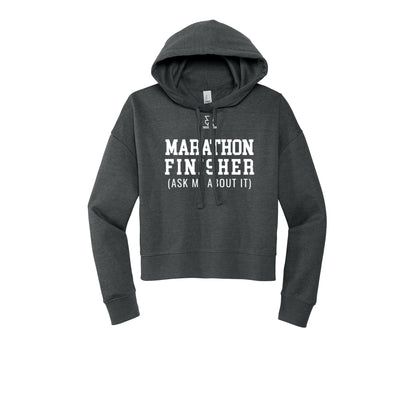 MARATHON FINISHER (White) - Womens Fleece Hoodie