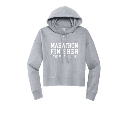 MARATHON FINISHER (White) - Womens Fleece Hoodie