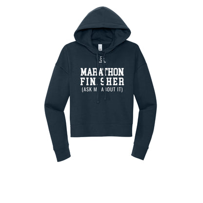 MARATHON FINISHER (White) - Womens Fleece Hoodie