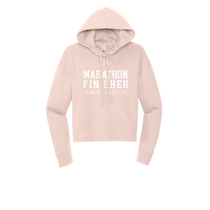 MARATHON FINISHER (White) - Womens Fleece Hoodie