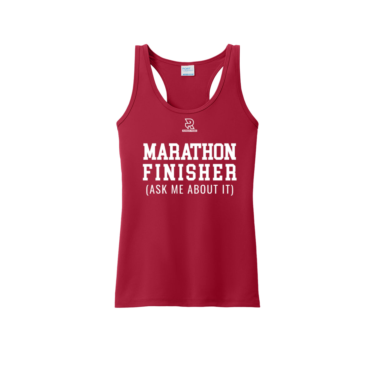 MARATHON FINISHER (White) - Womens Performance Tank