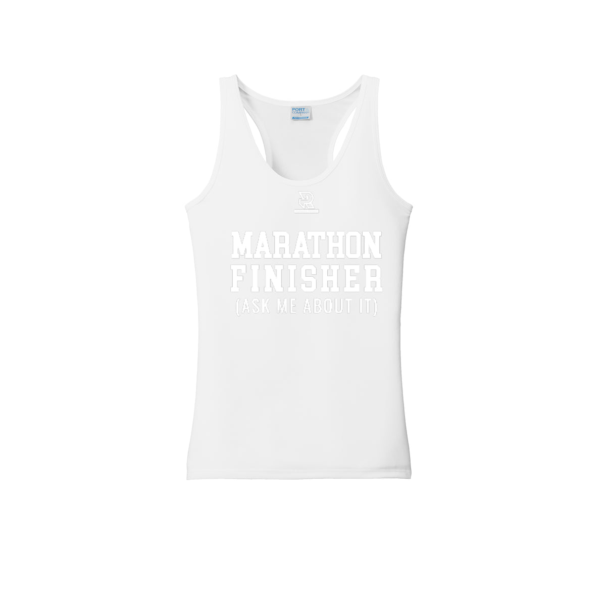 MARATHON FINISHER (White) - Womens Performance Tank