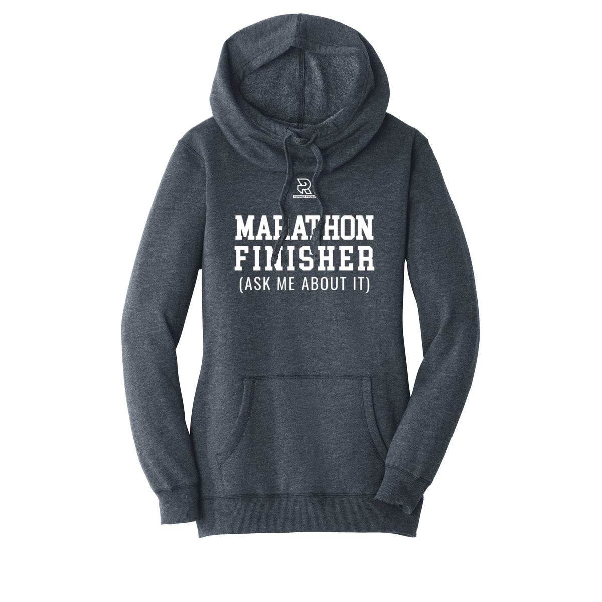 MARATHON FINISHER (White) - Womens Lightweight Fleece Hoodie