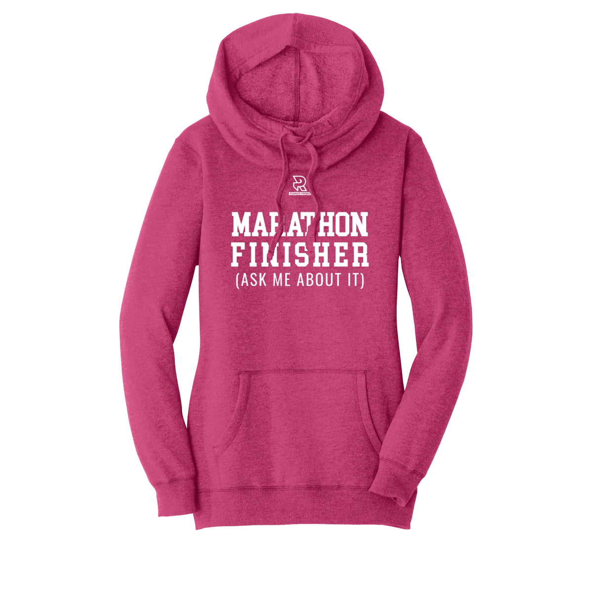 MARATHON FINISHER (White) - Womens Lightweight Fleece Hoodie