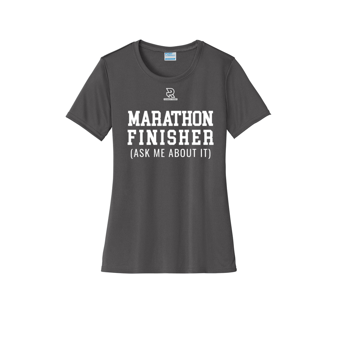 MARATHON FINISHER (White) - Womens Short Sleeve Performance Tee