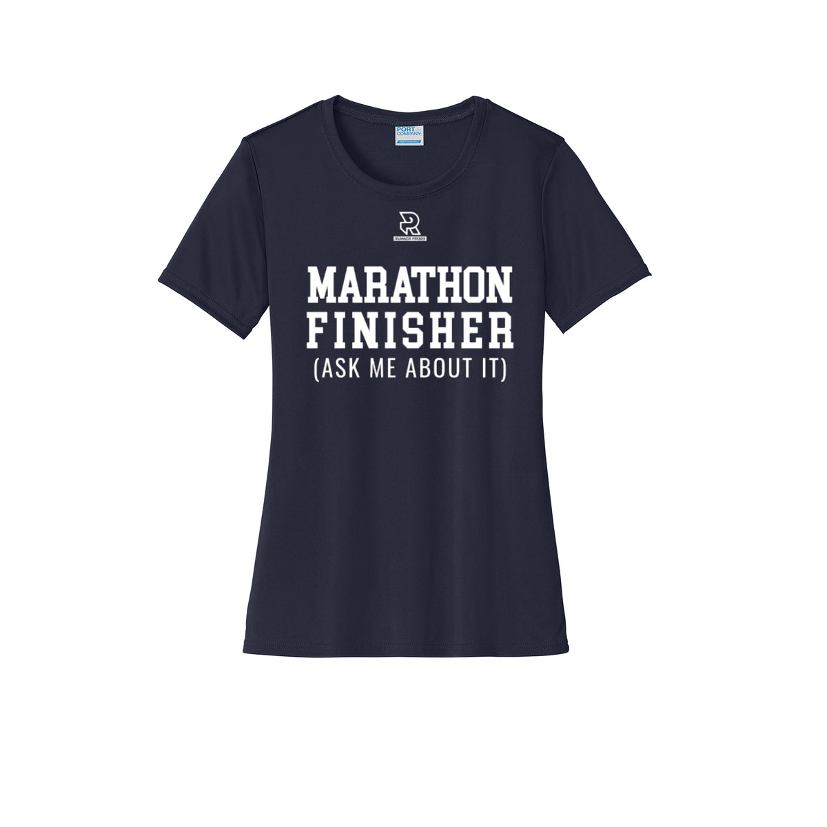 MARATHON FINISHER (White) - Womens Short Sleeve Performance Tee