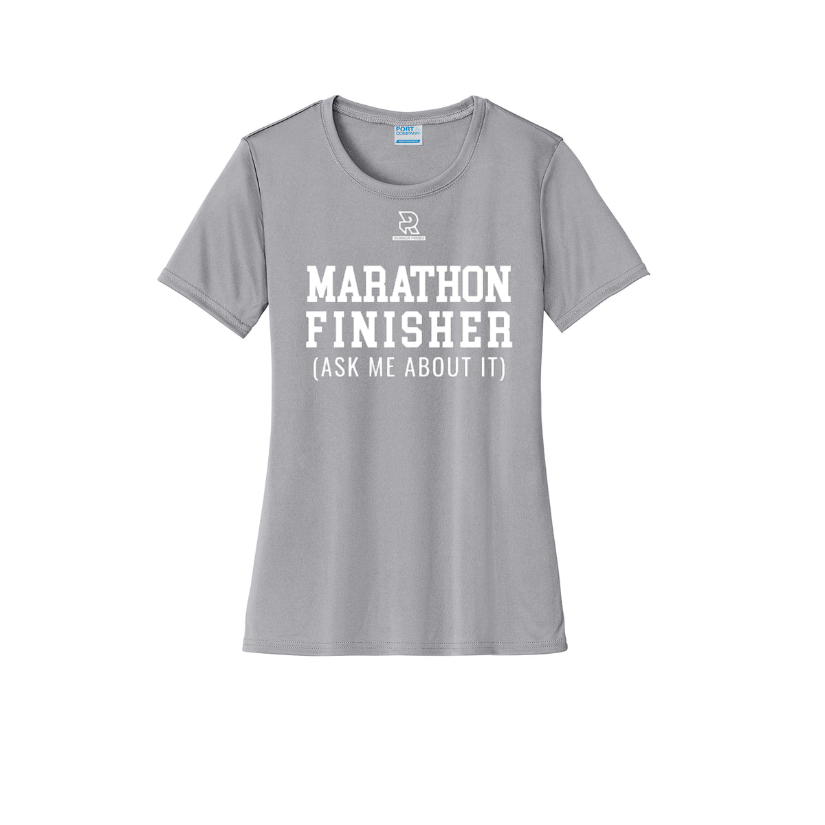 MARATHON FINISHER (White) - Womens Short Sleeve Performance Tee