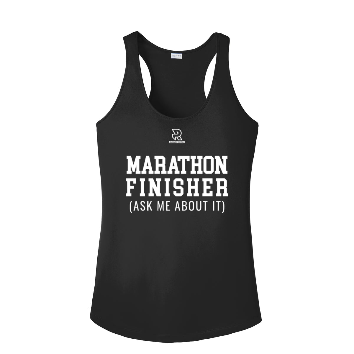 MARATHON FINISHER (White) - Womens Competitor Racerback Tank
