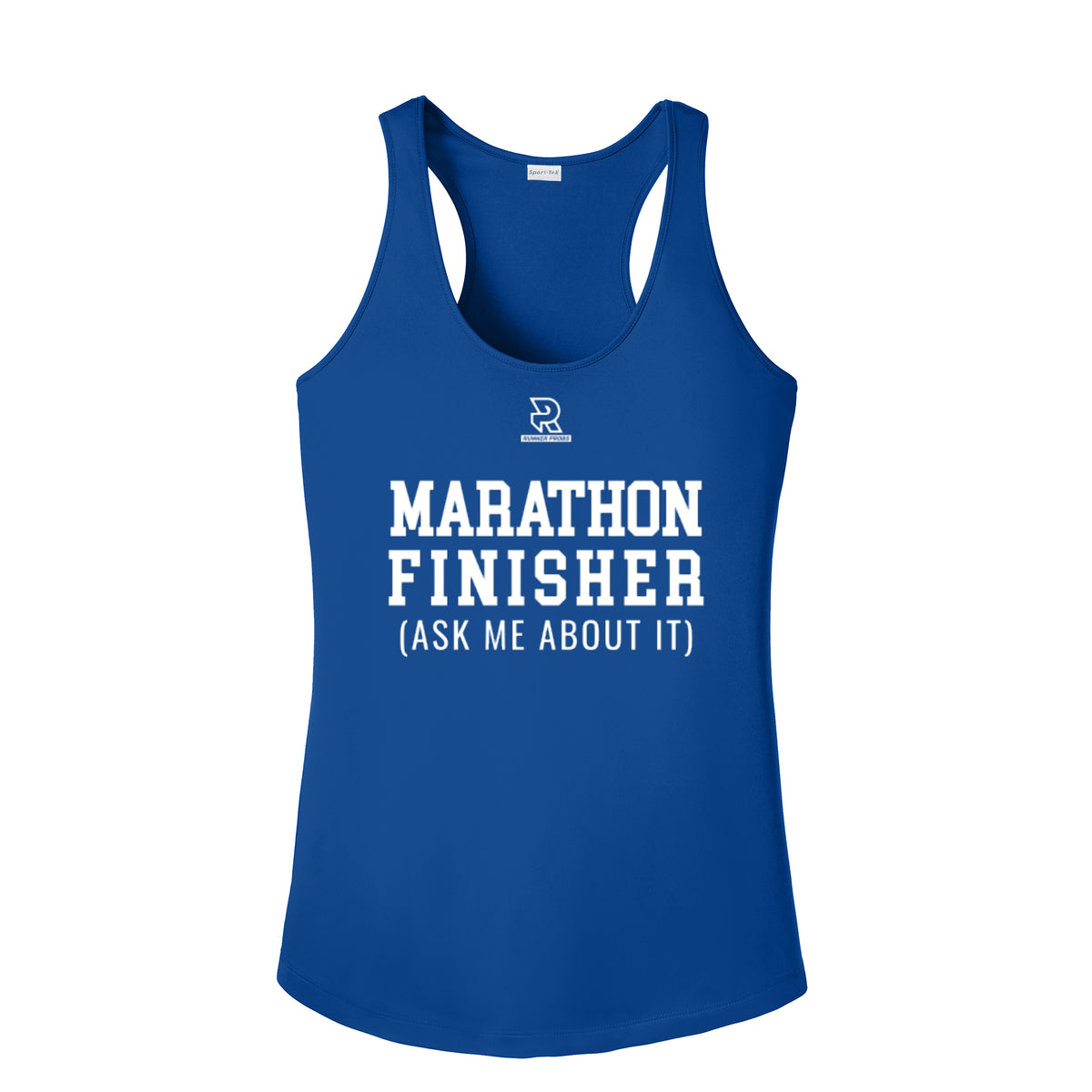 MARATHON FINISHER (White) - Womens Competitor Racerback Tank